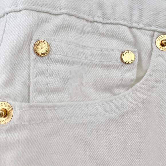 Michael Kors US 4 Womens White Distressed Low Rise Izzy Cropped Skinny Jeans - Picture 7 of 14